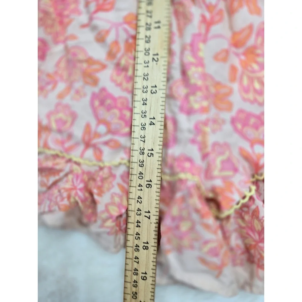 Haute Hippie Kids Pink Floral‎ Paisley Boho Romper Ruffle Sleeve Size 6